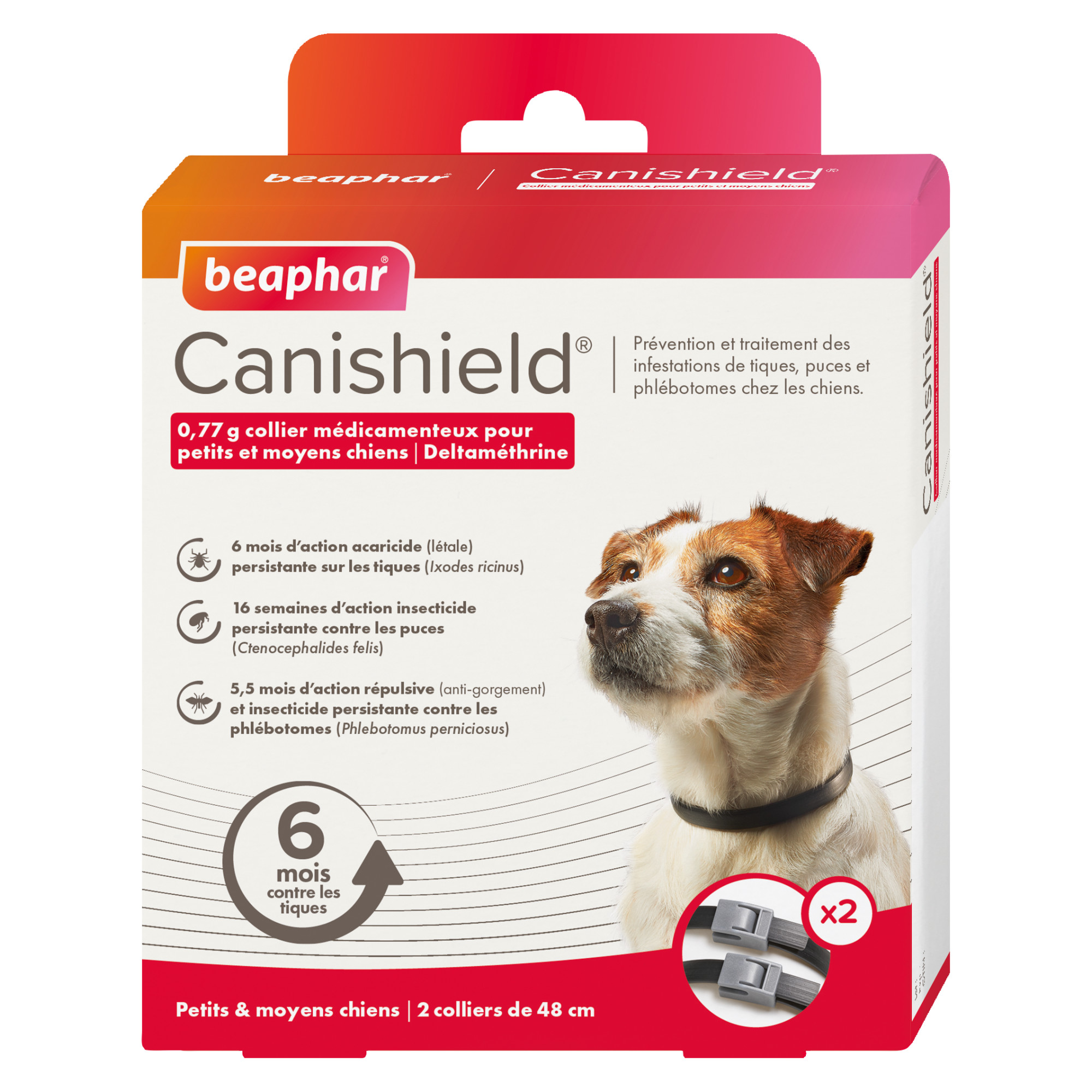 CANISHIELD® 0,77 g collier médicamenteux pour petits et moyens chiens  à la deltaméthrine – x 2 collier